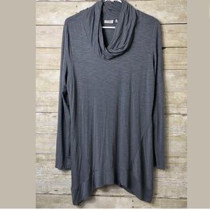 LOGO By Goldstein Medium Gray Tunic Cowl Neck